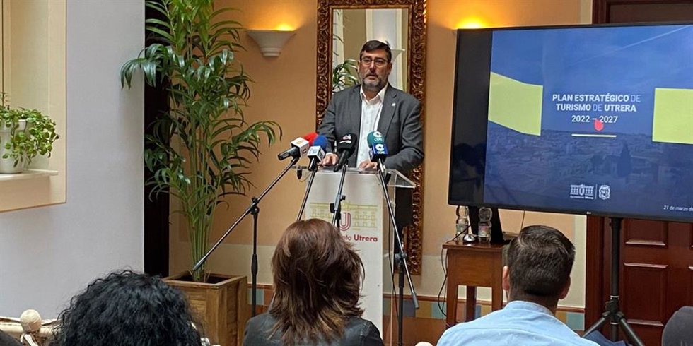El alcalde de Utrera, José María Villalobos, en la presentación del plan estratégico del municipio en materia de turismo.