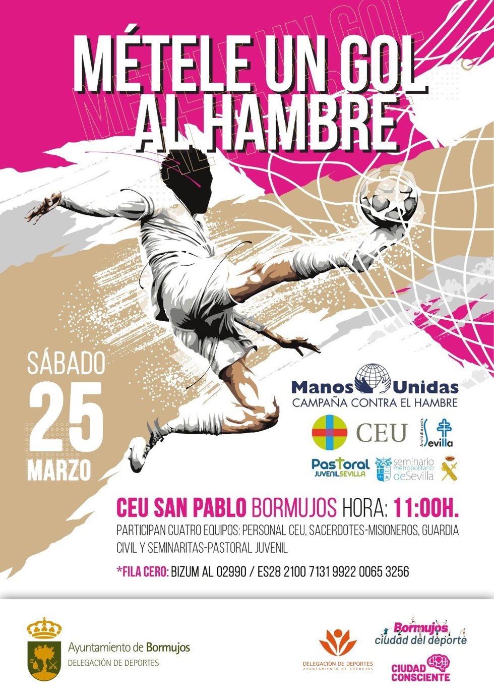 Cartel de Manos Unidas sobre el torneo solidario.