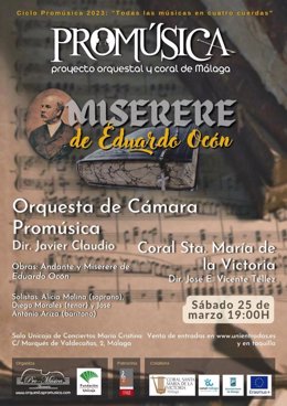Cartel del concierto de la Orquesta Promúsica