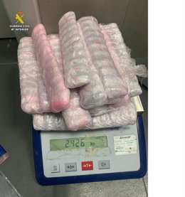 Droga intervenida en el helipuerto de Algeciras.