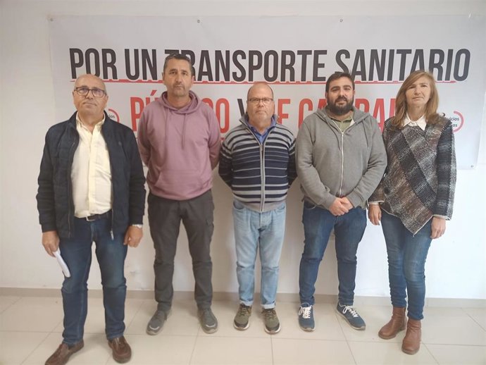 Responsables de UGT Servicios Públicos de Córdoba en la rueda de prensa.