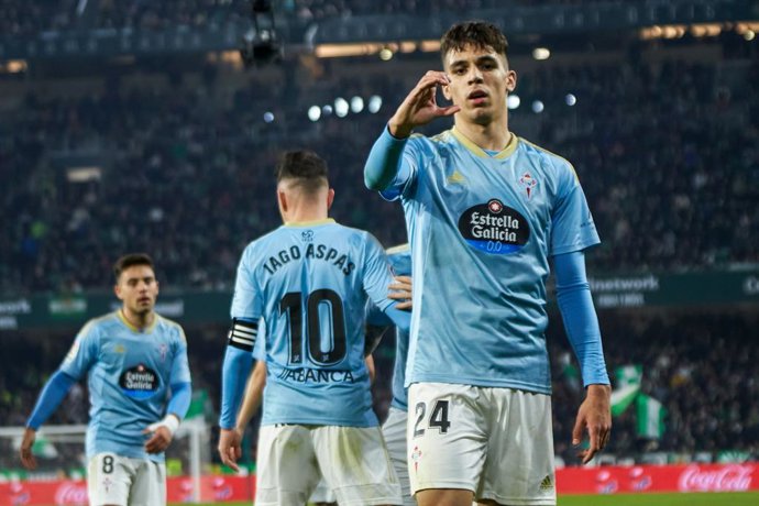 Archivo - Gabri Veiga of RC Celta de Vigo celebrates a goal during the spanish league, La Liga Santander, football match played between Real Betis and RC Celta de Vigo at Benito Villamarin stadium on February 4, 2023, in Sevilla, Spain.