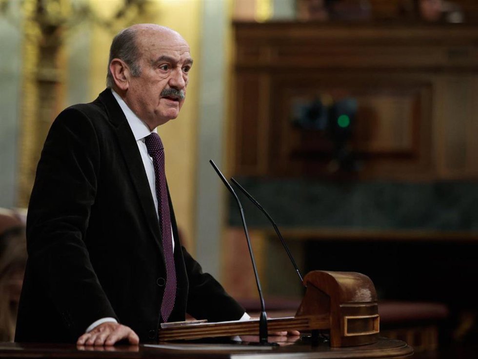 El diputano nacional del PRC, José María Mazón, en el debate de la moción de censura