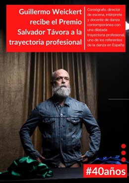 El coreógrafo y creador Guillermo Weickert será reconocido en Palma Feria de Artes Escénicas de Andalucía.