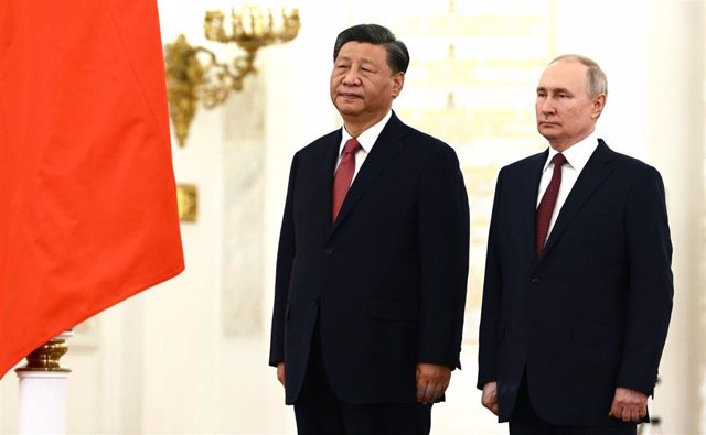 El presidente de China, Xi Jinping, junto a su homólogo ruso, Vladimir Putin, durante un encuentro en Moscú