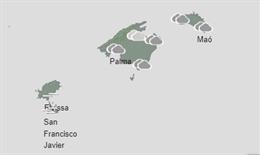 Mapa meteorológico de Baleares hoy miércoles, 22 de marzo.