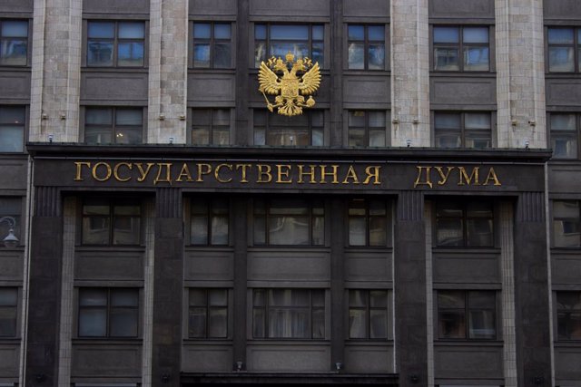 Archivo - Arxiu- Vista de la façana de la Duma de l'Estat, a Moscou (Rússia)
