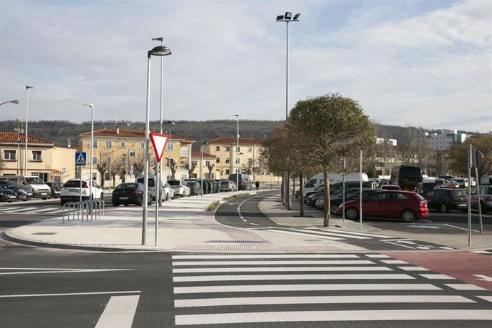 Imagen del nuevo trazado de la calle Ezkaba, en Pamplona.