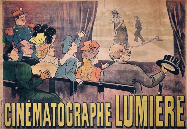 Archivo - El primer cartel de cine de la historia, el de la película El regador regado de los hermanos Lumière (1895)