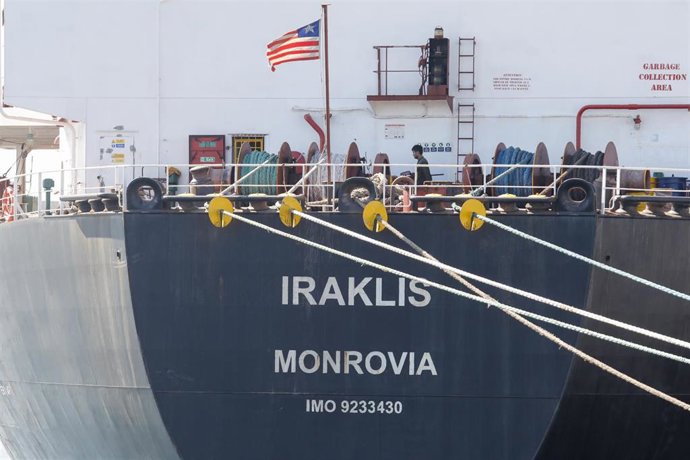 El barco en el que se incautó la droga, en el puerto de El Musel, a 21 de marzo de 2023, en Gijón, Asturias (España).