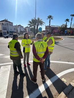 Cayuelas, en la travesía de Benacazón donde se realizarán las obras de mejora en la seguridad vial.