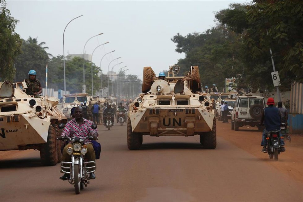 Archivo - Efectivos de la MINUSCA en Bangui