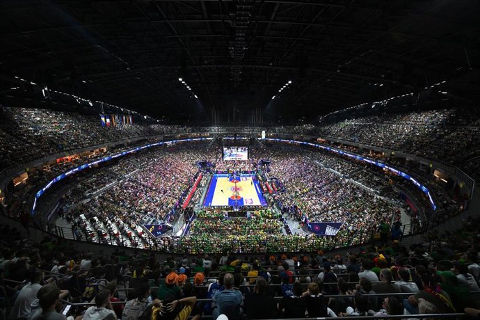 Archivo - Estadio en Colonia alberga el Lituania-Alemania del Eurobasket 2022.