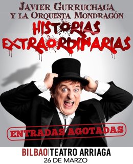 Cartel promocional  del concierto de Javier Gurruchaga y la Orquesta Mondragón.