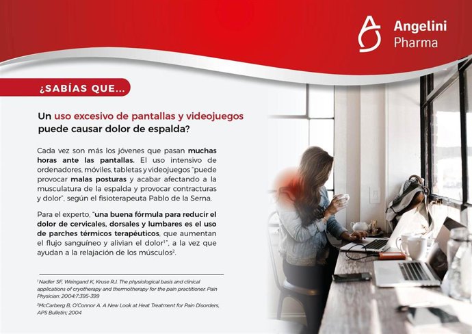 El uso excesivo de pantallas puede causar dolor de espalda.