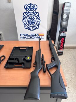 Armas intervenido en la vivienda del prófugo detenido en El Puerto.