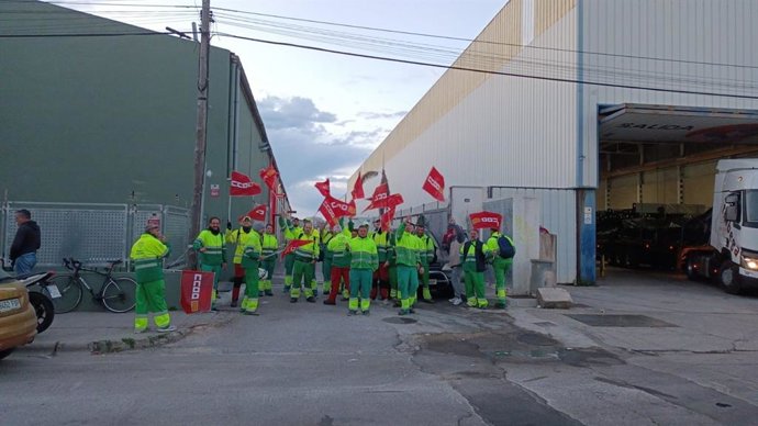 Podadores de Palma durante la huelga.