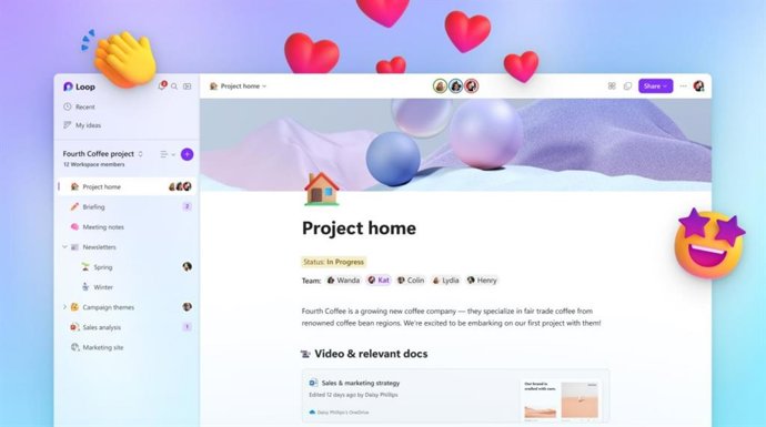 Interfaz de Microsoft Loop