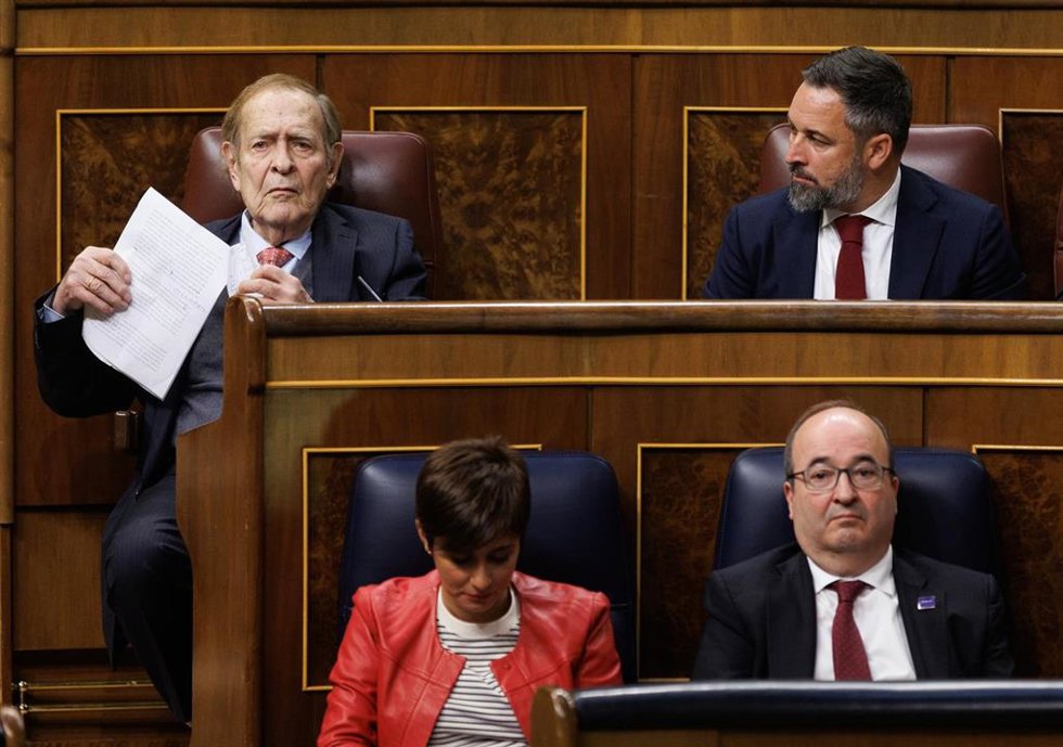 El candidato de la moción de censura, profesor y economista Ramón Tamames 
