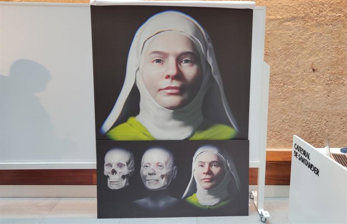 Reconstrucción digital del rostro de una santanderina del siglo XII hallada en el yacimiento de la calle Los Azogues de Santander.