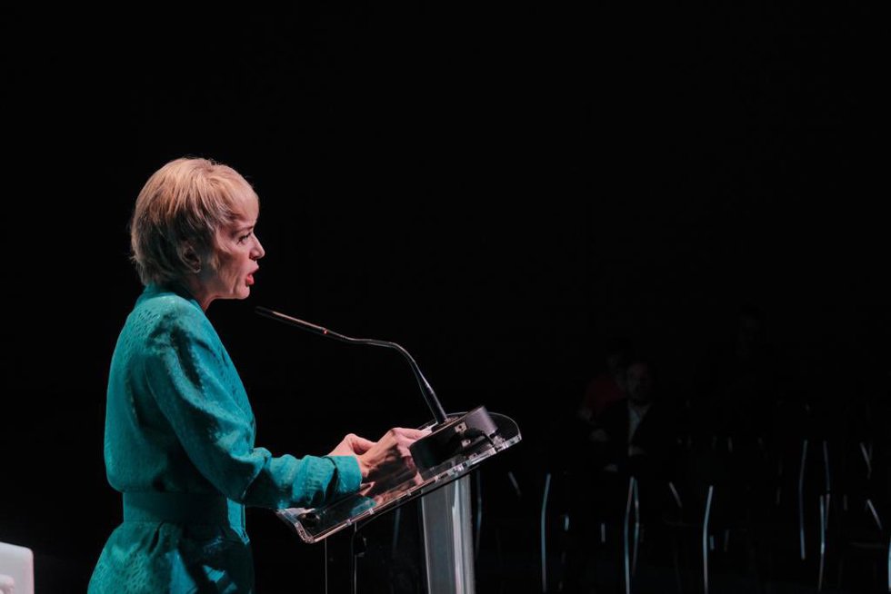 La secretaria de Estado de Digitalización e Inteligencia Artificial, Carme Artigas, inaugura el evento de presdentación del informe de la Economía Digital de Adigital