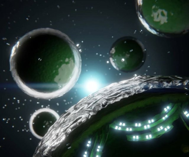 Ilustración artística de la fotosíntesis