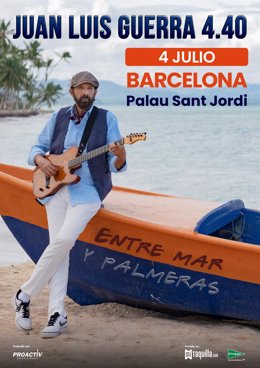 Cartel de la gira 'Entre mar y palmeras' del cantautor dominicano Juan Luis Guerra