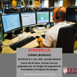 Gráfico elaborado por el 112 con datos sobre el atropello en la A-1 en Lerma