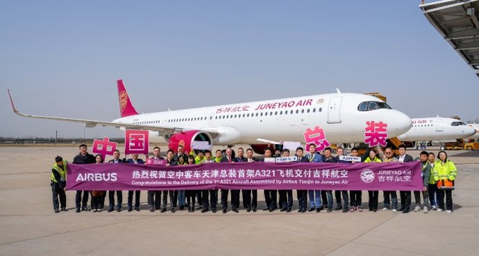 Airbus entrega su primer A321neo ensamblado en China.