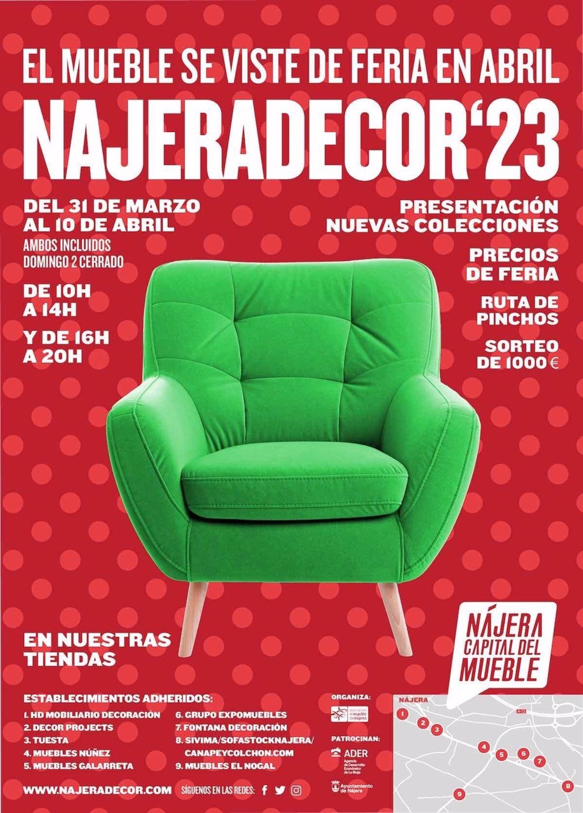 La Feria NájeraDecor 2023 se desarrollará del 31 de marzo al 10 de abril con participación de nueve empresas