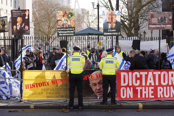 Protestas contra Benjamin Netanyahu en Londres 