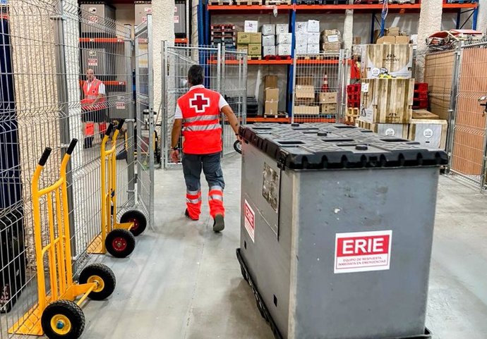 Material para el albergue de Cruz Roja