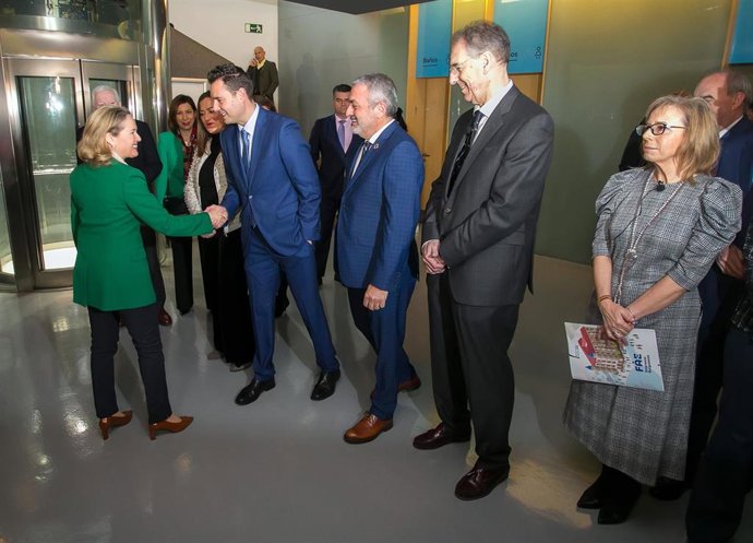 La vicepresidenta primera y ministra de Asuntos Económicos y Transformación Digital del Gobierno de España, Nadia Calviño, este viernes en Burgos.,