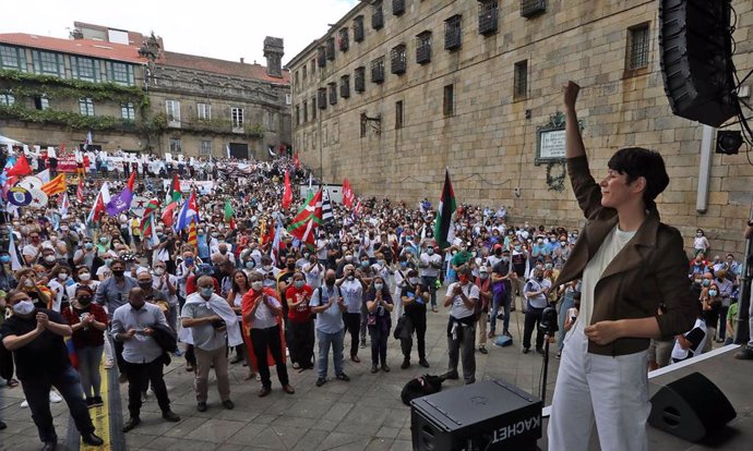 Archivo - La portavoz nacional del BNG, Ana Pontón, durante la manifestación que ha convocado el partido con motivo del Día da Patria Galega, a 25 de julio de 2021, en Santiago de Compostela, Galicia (España). Con motivo del Día Nacional de Galicia, est