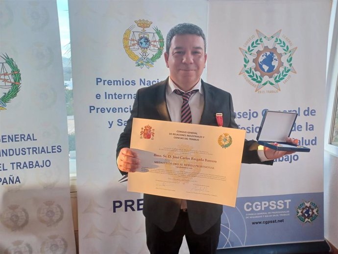 El alcalde de Almadén en la entrega de los premios Prever