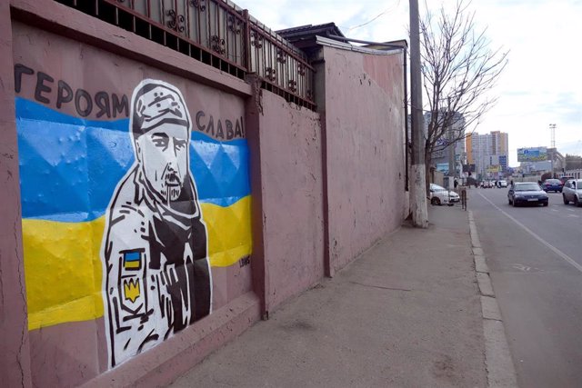 Mural de un prisionero de guerra ucraniano ejecutado en Odesa