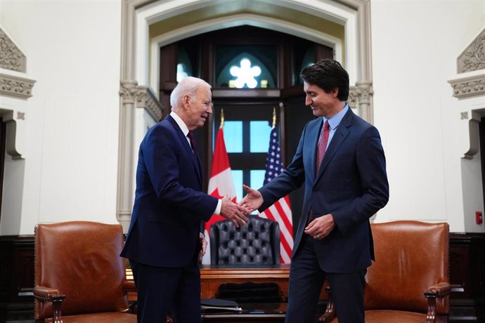 El presidente de Estados Unidos, Joe Biden, y el primer ministro canadiense, Justin Trudeau