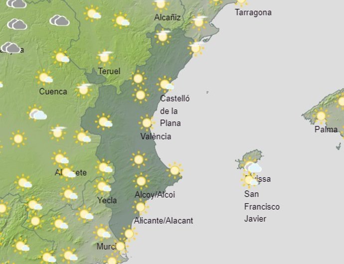 Predicción meteorológica del sábado 25 de marzo