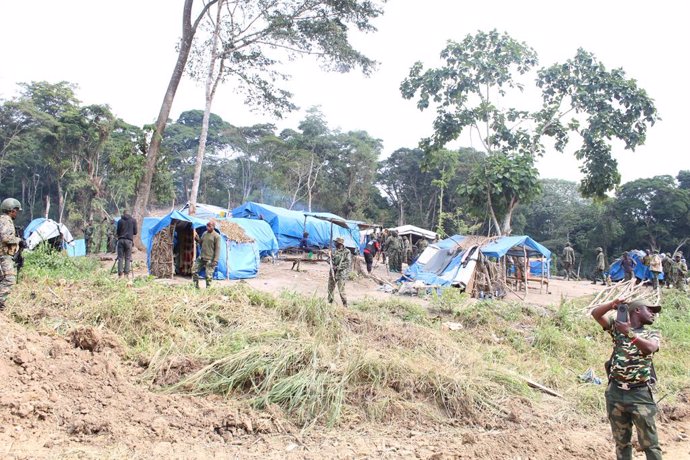 Archivo - BENI (DRC), Dec. 13, 2021  -- A camp set up by the joint forces of the Uganda People's Defense Forces (UPDF) and the Armed Forces of the Democratic Republic of the Congo (FARDC) is seen in the jungles of North Kivu Province, northeast Democrat