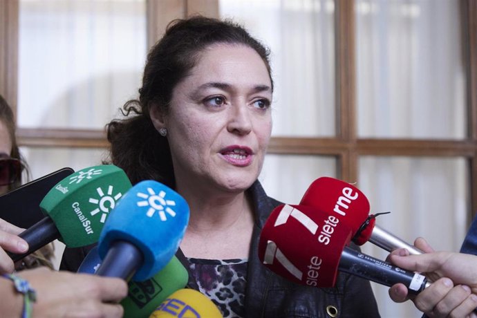 Archivo - La portavoz del Grupo Parlamentario Por Andalucía, Inmaculada Nieto, en una atención a medios en una foto de archivo.