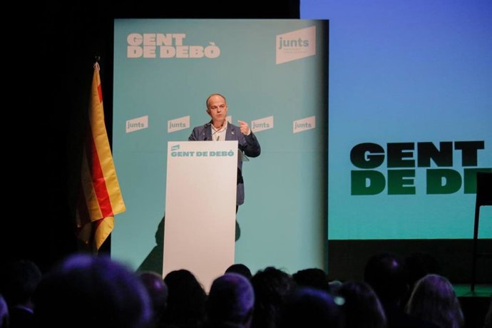 El secretario general de Junts, Jordi Turull, durante su intervención en las jornadas municipalistas de Junts en las comarcas de la Catalunya central, celebradas en Sallent (Barcelona).