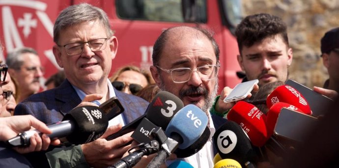 El presidente de Aragón, Javier Lambán, este sábado en el PMA.