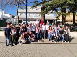 Juan Carlos Ruiz Boix en la Escuela de Formación de JSA que se celebra en Palmones (Los Barrios-Cádiz) con representantes de la organización juvenil de todas las provincias andaluzas.