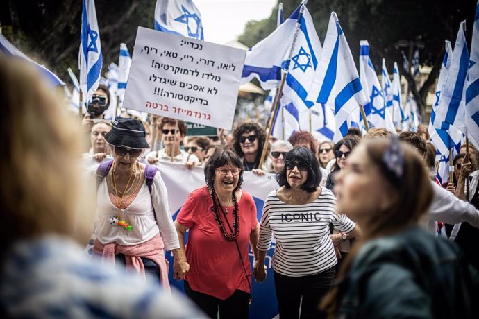 Manifestación contra la reforma judicial en Tel Aviv