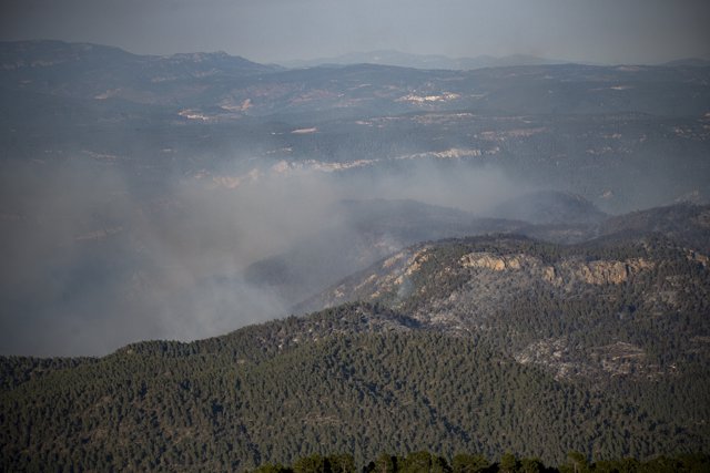 Columnas de humo del incendio