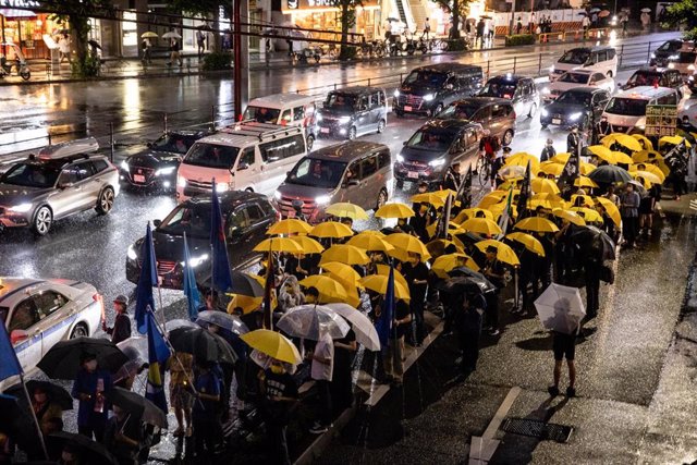 Archivo - Imagen de archivo de una manifestación en Hong Kong