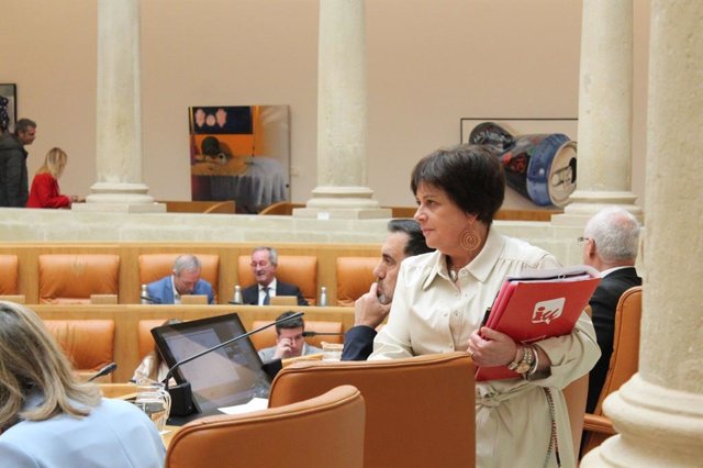 La diputada de IU, Henar Moreno, en el Parlamento de La Rioja