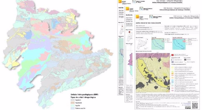 Imatge de la cartografia d'Unitats Hidrogeolgiques de Catalunya