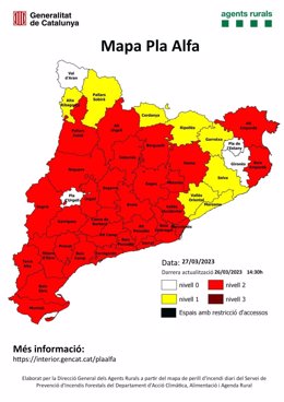 Mapa del pla Alfa a Catalunya 