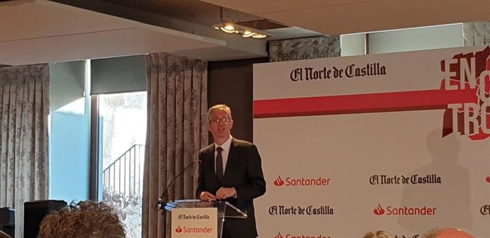 El gobernador del Banco de España, Pablo Hernández de Cos, durante su intervención en la jornada organizada por el Norte de Castilla en Valladolid